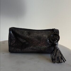 Michael Kors Metallic Snakeskin Cosmetic Bag